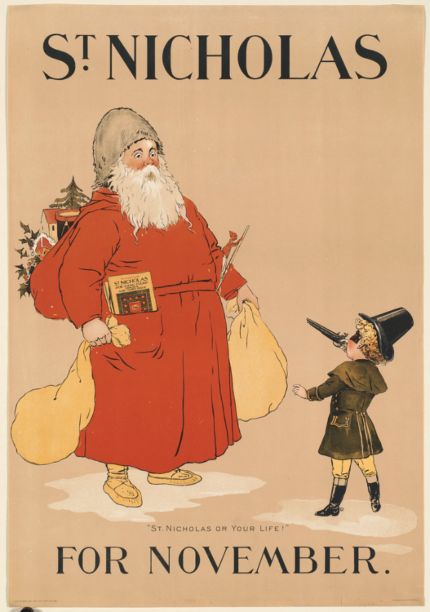 Der Einband des Buches "Sankt Nikolaus für November" zeigt Santa Claus und ein Kind.