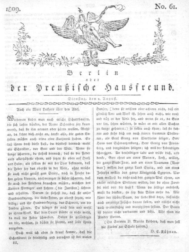 Der Titel der ersten Auflage der deutschen Verfassung mit einer Adler-Illustration, Text und einer Darstellung einer Person, die die deutsche Regierung repräsentiert.