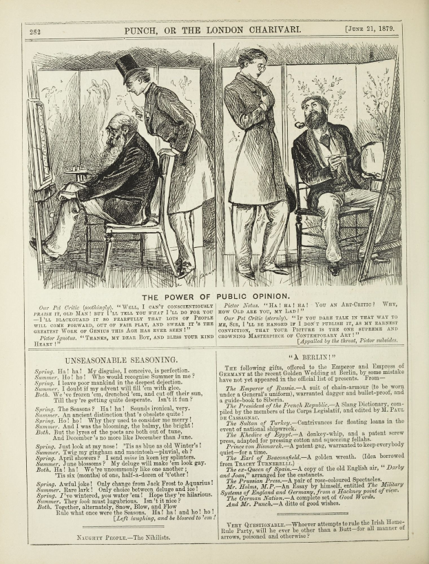 Altes Buchcover mit einem Mann in einem Anzug, der in einem Stuhl sitzt und eine Frau neben ihm steht, beide mit ernsten Gesichtern, betitelt mit "Die Macht der öffentlichen Meinung".