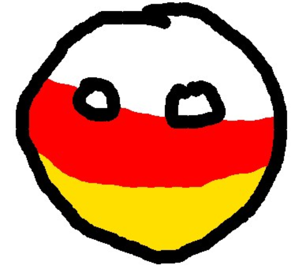 Ein Smiley mit den Farben Schwarz, Gelb und Weiß auf einem weißen Hintergrund.