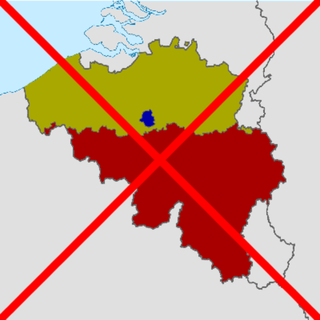 Eine Deutschlandkarte in Gr├╝n-, Rot- und Blaut├äen mit einem wei├čen Hintergrund, die ein rotes Kreuz in der Mitte zeigt, das anzeigt, dass das Land nicht erlaubt ist.