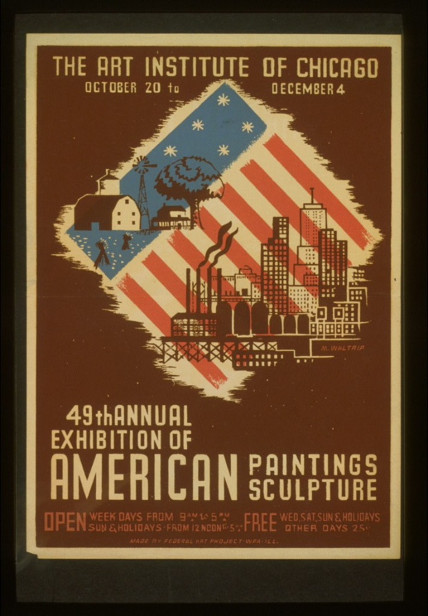 Plakat für die 49. Jahresausstellung amerikanischer Malerei und Skulptur des Art Institute of Chicago