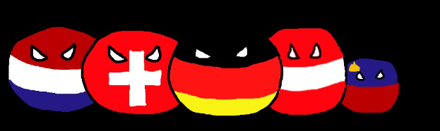 Cartoon-Gesichter, die frustriert auf den Text "Das ist einige harte germanische Scheiße, in die du dich da gebracht hast." zeigen